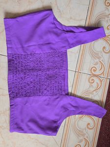Vibrant Purple Square Neck Crop Top &amp; Wide Leg Pan
