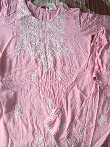 Pink Embroidered Kurta Set