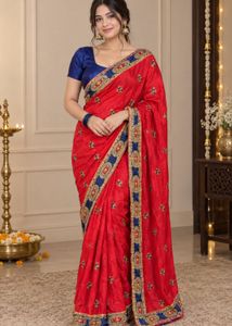 Beautiful Red &amp; Blue Lehenga Choli Set