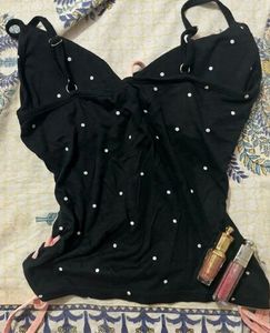 coquette padded polka dot camisole top