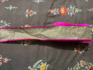 Vibrant Pink &amp; Gold Border lace