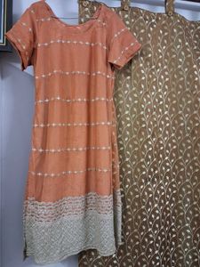 Elegant Peach Embroidered Suit
