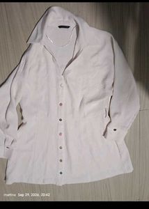 Chic White Button-Down Mini Dress
