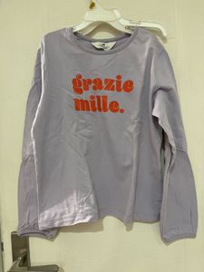 H&M Lilac Grazie Mille Long Sleeve sweat-tshirt