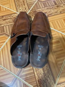 Men's Brown Leather Slip-On Shoes