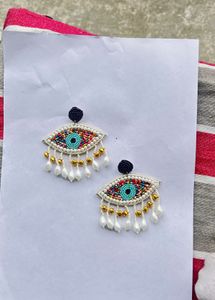 Evil Eye Beaded Dangle Earrings