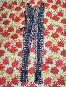 Women's Printed Jumpsuit with Belt