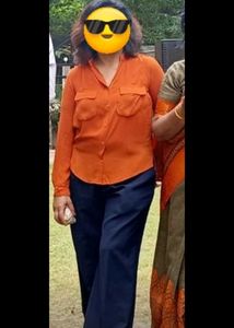Orange Button-Up Shirt