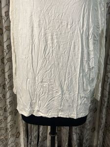 Cream Relaxed Fit Long Sleeve Top