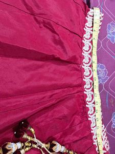 Royal Elegance: Maroon Lahenga Skirt FREE NECKLACE