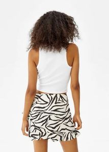Bershka Zebra Print Wrap Mini Skirt