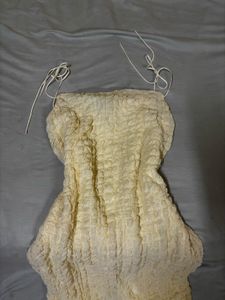 Light Yellow Textured Mini Dress