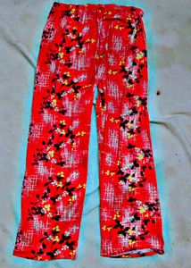Vibrant Red Floral Print Palazzo Pants