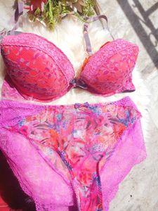 Pink Lace Bra & Panty Set