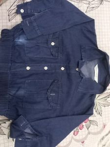 Denim Shirt Style Crop Top