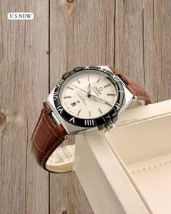 OMEGA FOR MENS PREMIUM QUALITY LEATHER BELT WATCH