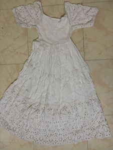 White Cotton Broderie Anglaise Dress Material