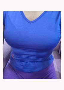 Purple Butterfly V-Neck Top