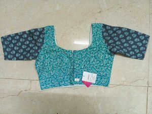 PRINTED COTTON BLOUSE WITH TAG