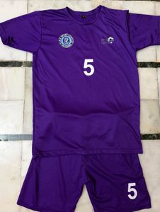 purple jersey with shorts