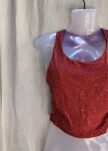 Red Textured Tank Top