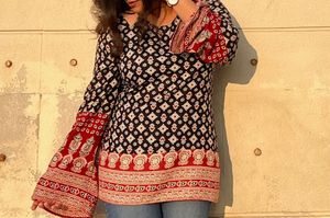 Printed Kurta with Unique Sleeve Detail