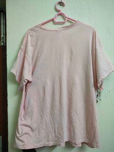 Oversized Pink Graphic T-Shirt