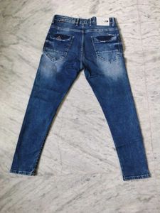 Stylish Distressed Blue Denim Jeans