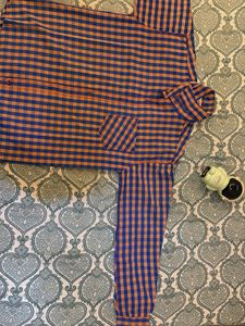Blue &amp; Orange Checkered Summer Shirt