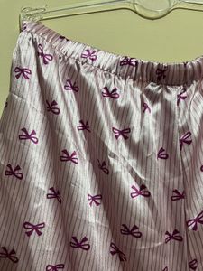 🎀Pink Bow Print Pajama Top (M size)