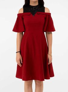Ruffle Sleeves Party Wear Dress
