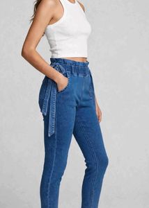 High Waisted Blue Denim Pants