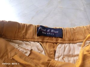 New 5-6 Years Boy's Tan Chino &amp; Red Sweatshirt