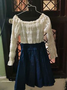 Off-Shoulder Denim Dress