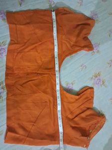Orange Embroidered Chiffon Saree &amp; stiched blouse