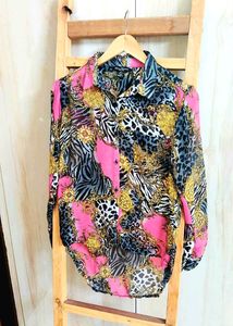 Printed Button-Up Shirt Size-34