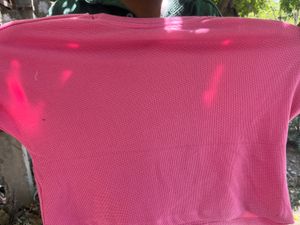 Hot Pink Girls crop top Graphic T shirt