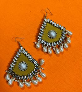 New Fabric Party Wear Fancy Have Long Earrings