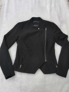 Black Asymmetrical Zip Jacket
