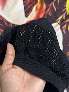 Seamless Black Bandeau Top