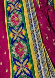 Vibrant Pink Embroidered Saree
