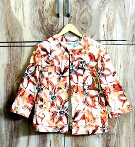 Floral Print Cropped Jacket