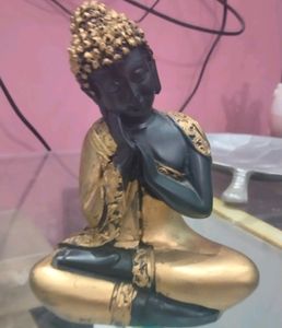 Beautiful Golden And Black Finish Buddha Statue