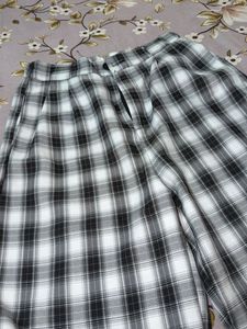 Plaid Wide-Leg Pants