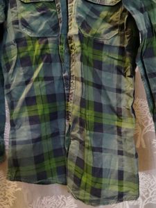 Men's Green Plaid Long Sleeve Shirt
