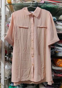 Elegant Peach Button-Down Shirt