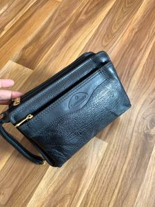 Samsonite Black Leather Clutch Bag