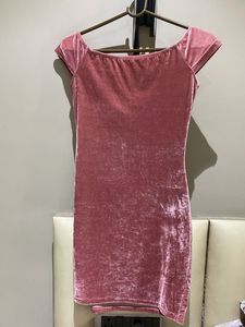 Pink Velvet Off-Shoulder Mini Dress