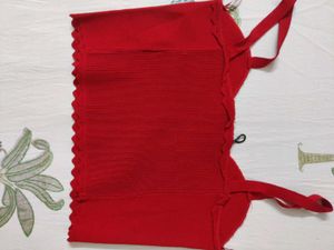 Zara Red Knit Crop Top