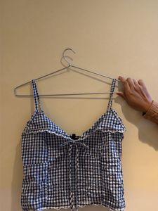 Blue Gingham Camisole Top